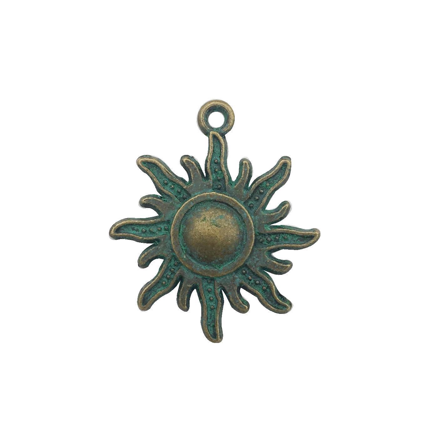 

DIY ретро-сплавные ювелирные аксессуары - старинное серебряное ожерелье и браслет с подвеской в виде солнца и луны Sun 8159 25x28mm 1.6g