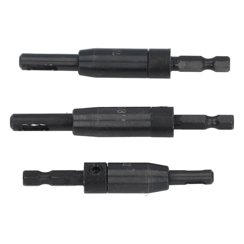 3 PCS Hex Shank Self Centering Drill Bit Set  Cabinet and Door Hinge Installation