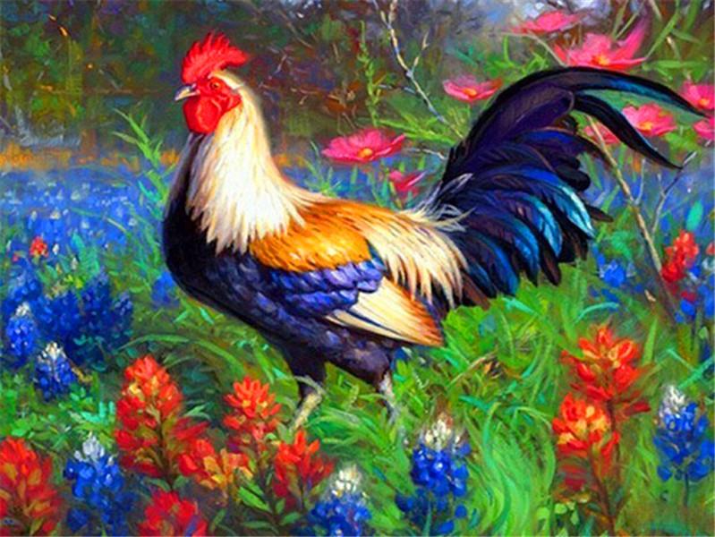RUOPOTY DIY Painting By Numbers Animal Pictures By Number Chicken Kits Hand Painted Paintings Art Drawing On Canvas Home Decor