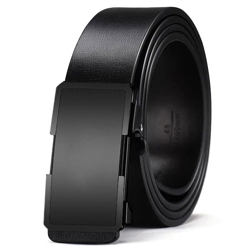 New Men's Belt Genuine Leather Automatic Buckle Belt Middle Aged and Young Men's High End Cowhide Business Versatile Belt Young Men