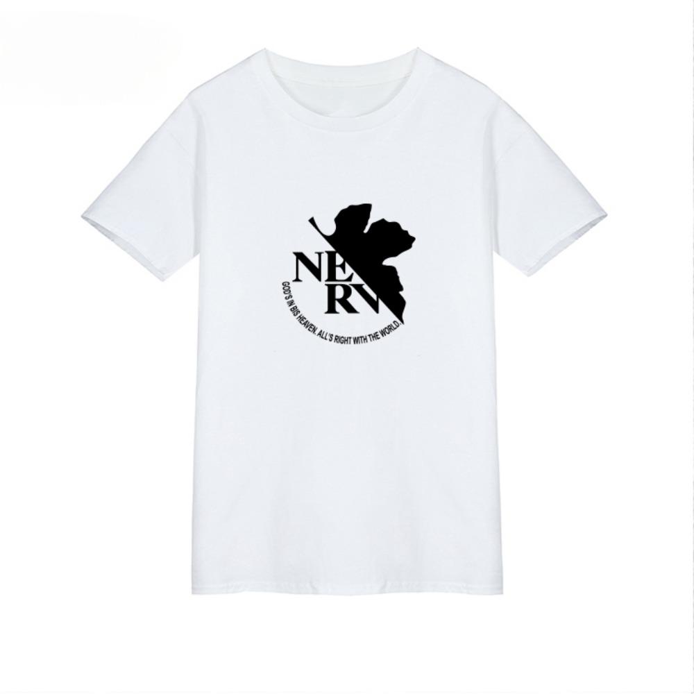 EVA New World Evangelion Ling Boli Theatre Version NERV Logo T-shirt Round Short Sleeve Men Women Fashion T-shirt