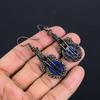 Lapislazuli 999 Kupferdraht umwickelte Ohrringe, handgefertigter Edelstein-Ohrschmuck, Geschenke für Ehefrau, brandneue Ohrringe