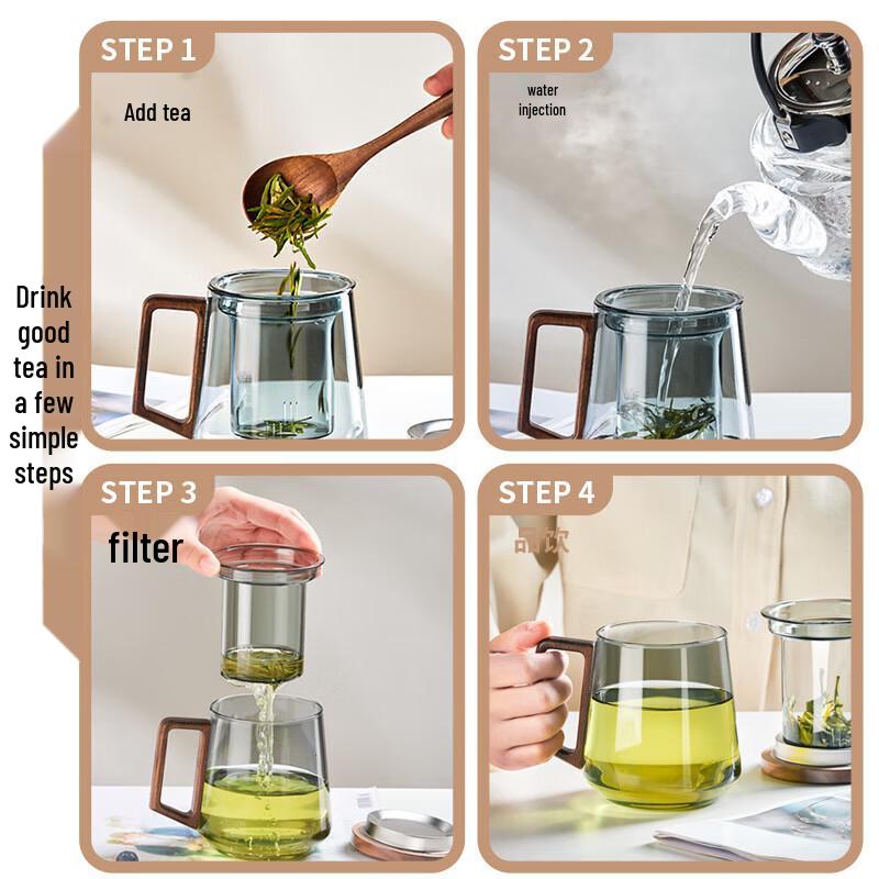 Tianxi Double-Layer Tea Infuser Glass Mug