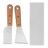 2Pcs Putty Scraper Stainless Steel Paint Scraper Set with Wood Handle Engraving Spackle Drywall