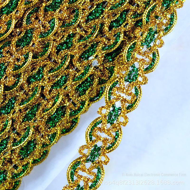 

Кружевная отделка из золотых и серебряных пайеток шириной 2 см - 18-метровая карта для аксессуаров одежды