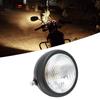 12V Universal Motorcycle Waterproof Dustproof Retro Headlamp HighLow Beam Front HeadlightBlack