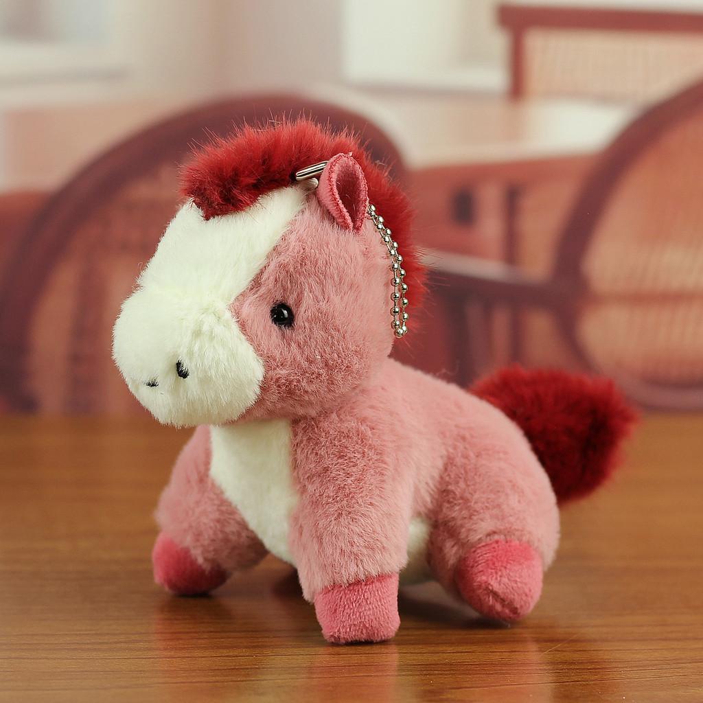 Plush Horse Pendant Keychain With Cute Embroidered Design For Bag Decoration