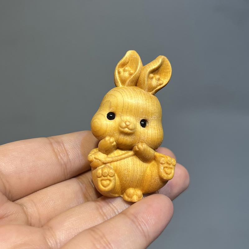 1PC Small Animal Statues Wooden Hand Carved Animal Statue Tea Pet Palm-Sized Home Decor Gift Sculpture