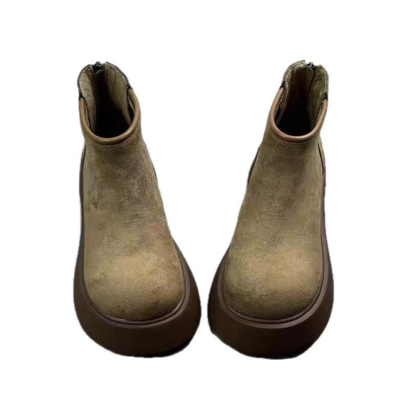 Popular spot versatile cotton shoes platform snow boots women's autumn and winter new velvet warm cotton boots
