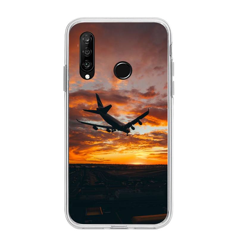 

Чехол для телефона с изображением неба на фоне самолета для Huawei P20 P40 Lite P30 Pro P Smart 2019 Nova 3e 6 Se, силиконовый прозрачный мягкий чехол Huawei Nova 6 se