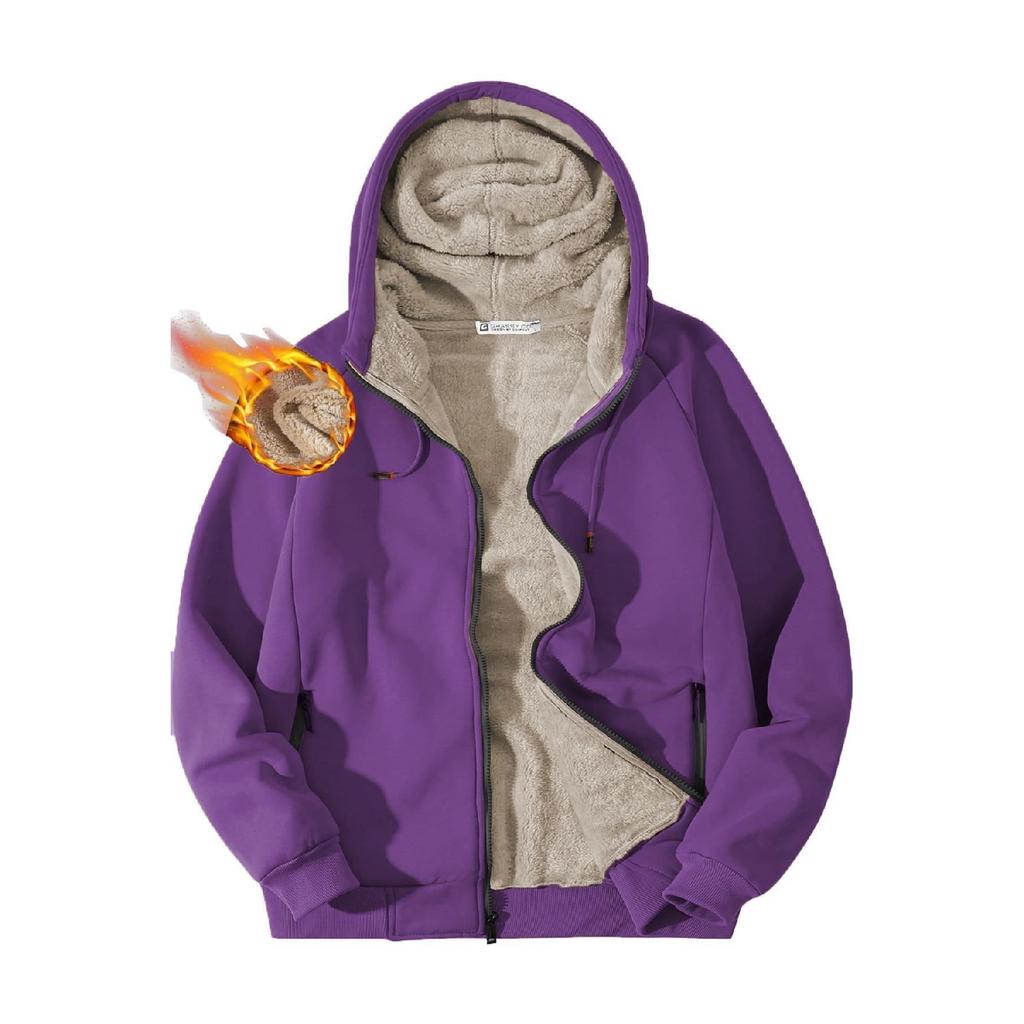 Ghassy Co.. Men's Ultra Thermal Sherpa Lined Hooded Winter Sweatshirt With Zipper Pocket