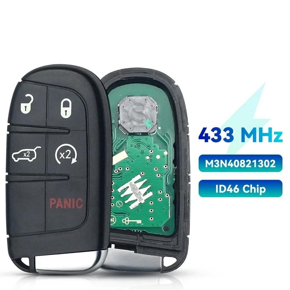 KEYYOU 1PCS Smart Remote Key 433Mhz ID46 Chip Keyless For Jeep Renegade Compass C-CUV Trailhawk SIP22 M3N-40821302 M3N40821302