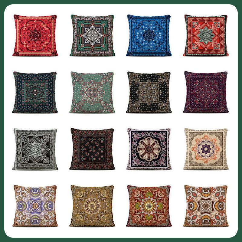 Retro Persian Style Turkish Waist Pillow, Luxury Ethnic Palace Style B&B Hotel Model Room Decoration Sofa Pillow