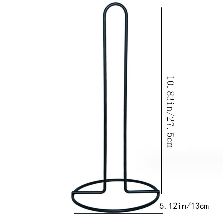 Nordic Minimalist Black Wrought Iron Paper Towel & Cling Film Holder for Kitchen and Dining Table