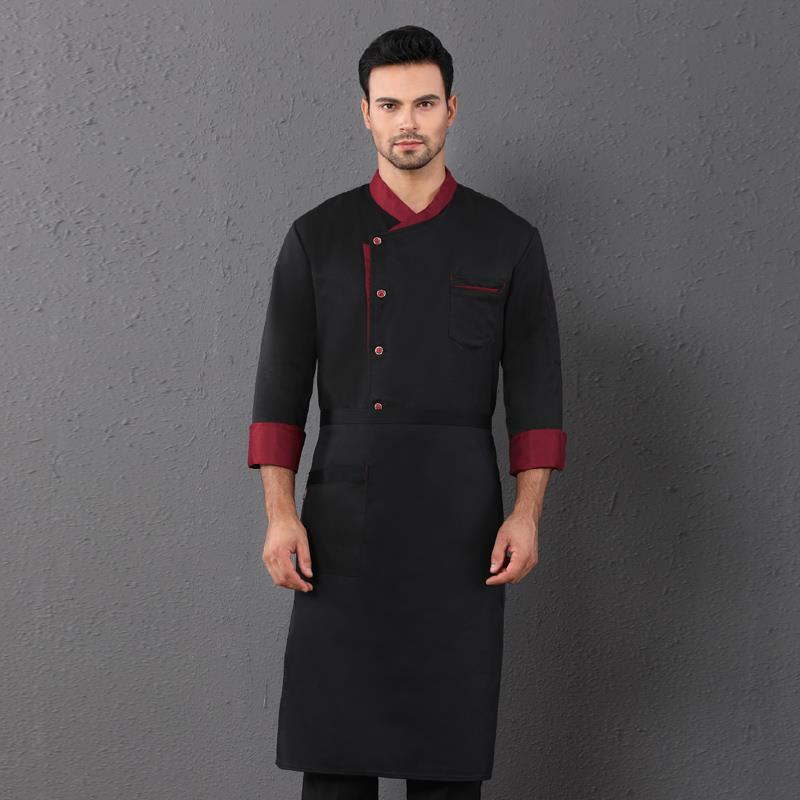Uniforme de travail de cuisine de cantine d'hôtel à manches longues, uniforme de chef de cuisine de boulanger pâtissier de gâteau, veste de chef de qualité pour hommes et femmes