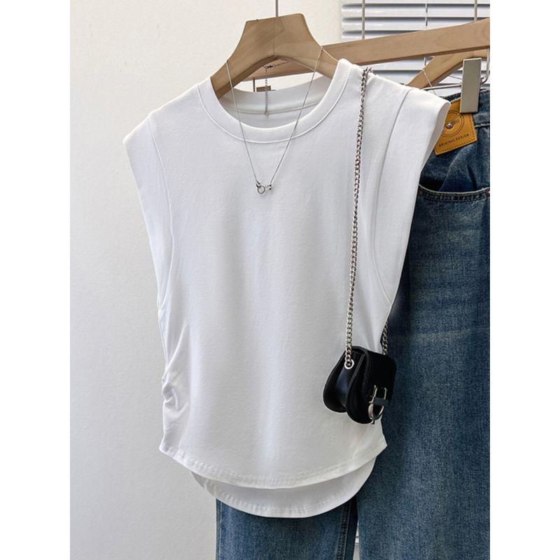 Stylish Flying Sleeve T-Shirt Summer New Arrival Women's Clothing French Chic Short Sleeve T-shirt Super Popular Waistcoat Half Sleeve Basic Style