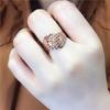Russia 585 Purple Gold Luxury Hollow Car Flower Ring Plated Rose Gold Color Gold Retro Ring Trend