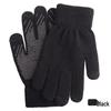 "Warm Knitted Touchscreen Gloves for Couples: Thick Non-Slip Wool, Men’s & Women’s Winter Design."