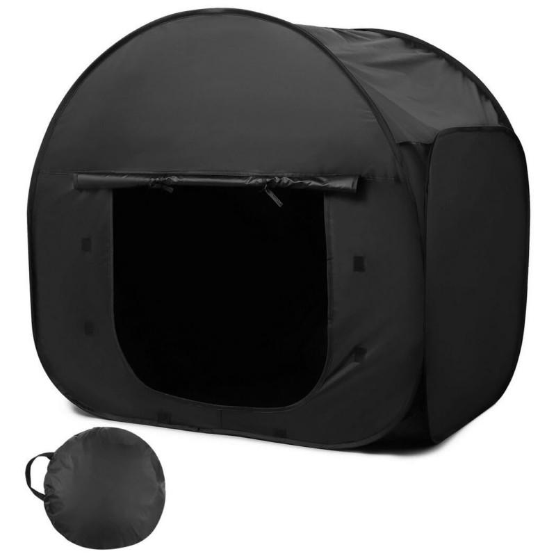 Portable Pop-Up Kids Play Tent Black UV-Blocking Indoor Outdoor Shade House 1-2 Children
