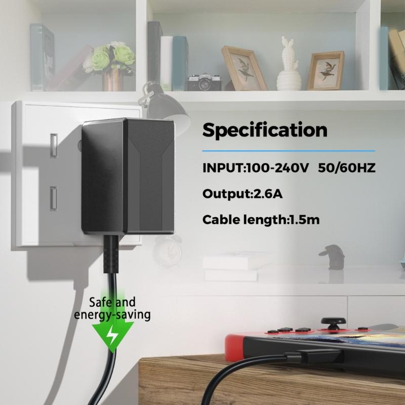 Charging Adapter AC100-240V Power Supply Adapter Equipped with 1.5m Long USB Type C Cable Cord