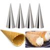 5pcs Kitchen Stainless Steel Baking Cones Horn Pastry Roll Cake Mold Spiral Baked Croissants Tubes Cookie Dessert Tool
