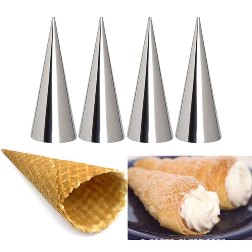 5pcs Kitchen Stainless Steel Baking Cones Horn Pastry Roll Cake Mold Spiral Baked Croissants Tubes Cookie Dessert Tool