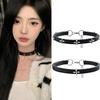 Vintage Luxury Cross Necklace For Women  Punk Pu Leather Choker Collar Chain Jewelry
