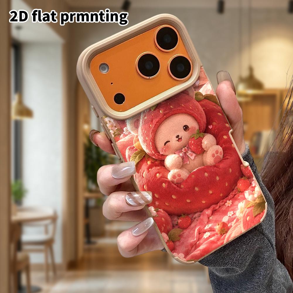 Phone Case: Lambskin 2D Flat Samsung Galaxy A34 A35 M05 M06 S20 S22 S21 FE Plus 5G Protective Case, Teddy Bear Doll, Christmas and Halloween Gift