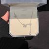 Sterling Silver Butterfly & Zirconia Tassel Necklace - Light Luxury Clavicle Chain for Women