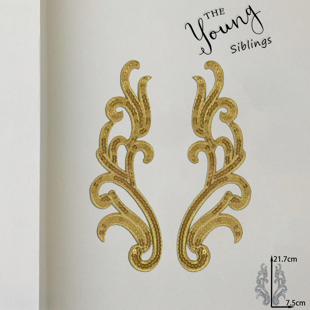 Honeysuckle Pattern Embroidery Cloth Sticker Stage Ancient Costume Drama Dress Patch Diy Handmade Decoration Ironing Accessories