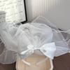 1PC White Bow Mesh Headband Bridal Dress Headgear Simple Fashion Jewelry Suitable for Wedding Daily Use