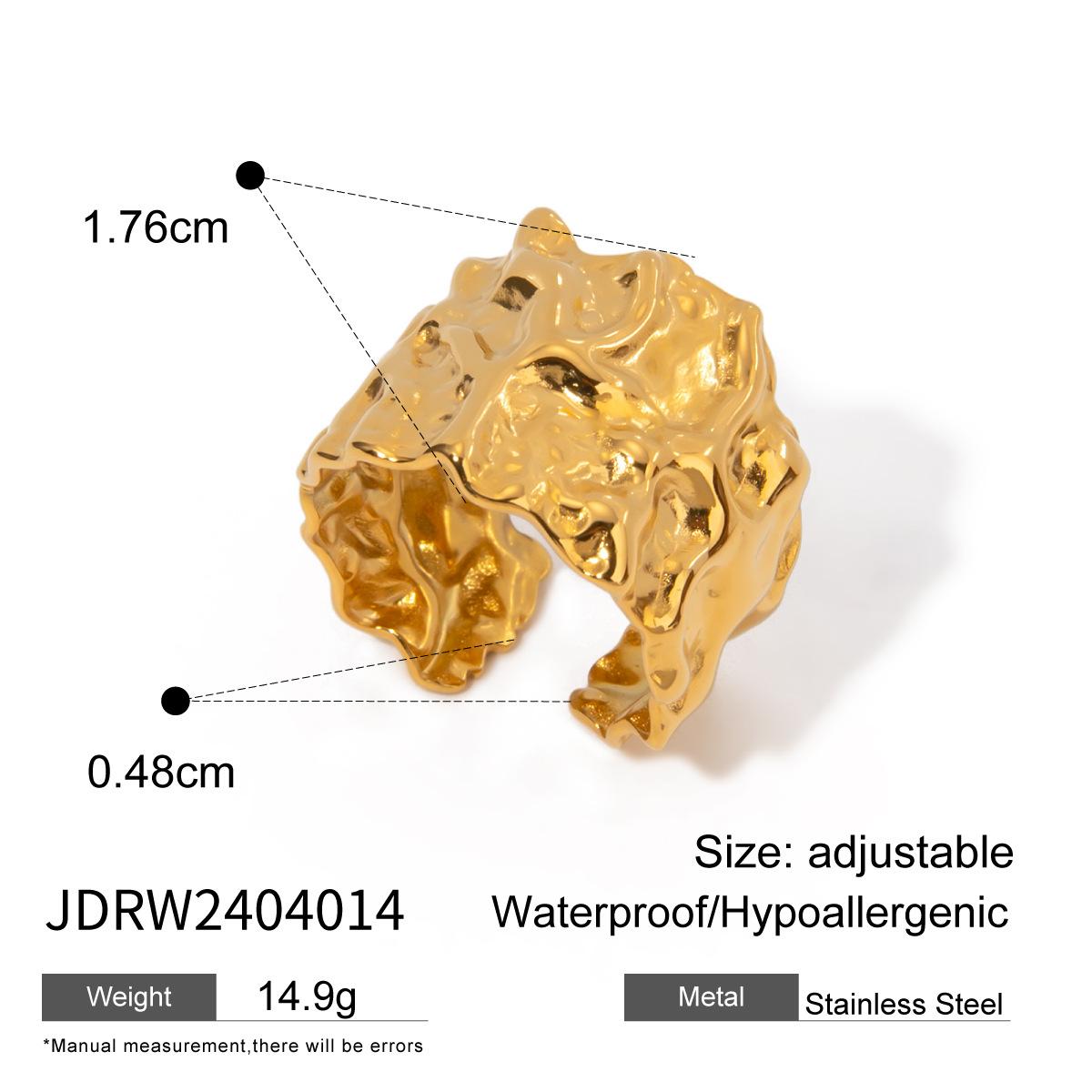 Jiedin European and American stainless steel exaggerated opening ring ring titanium steel ins jewelry 18k gold jewelry
