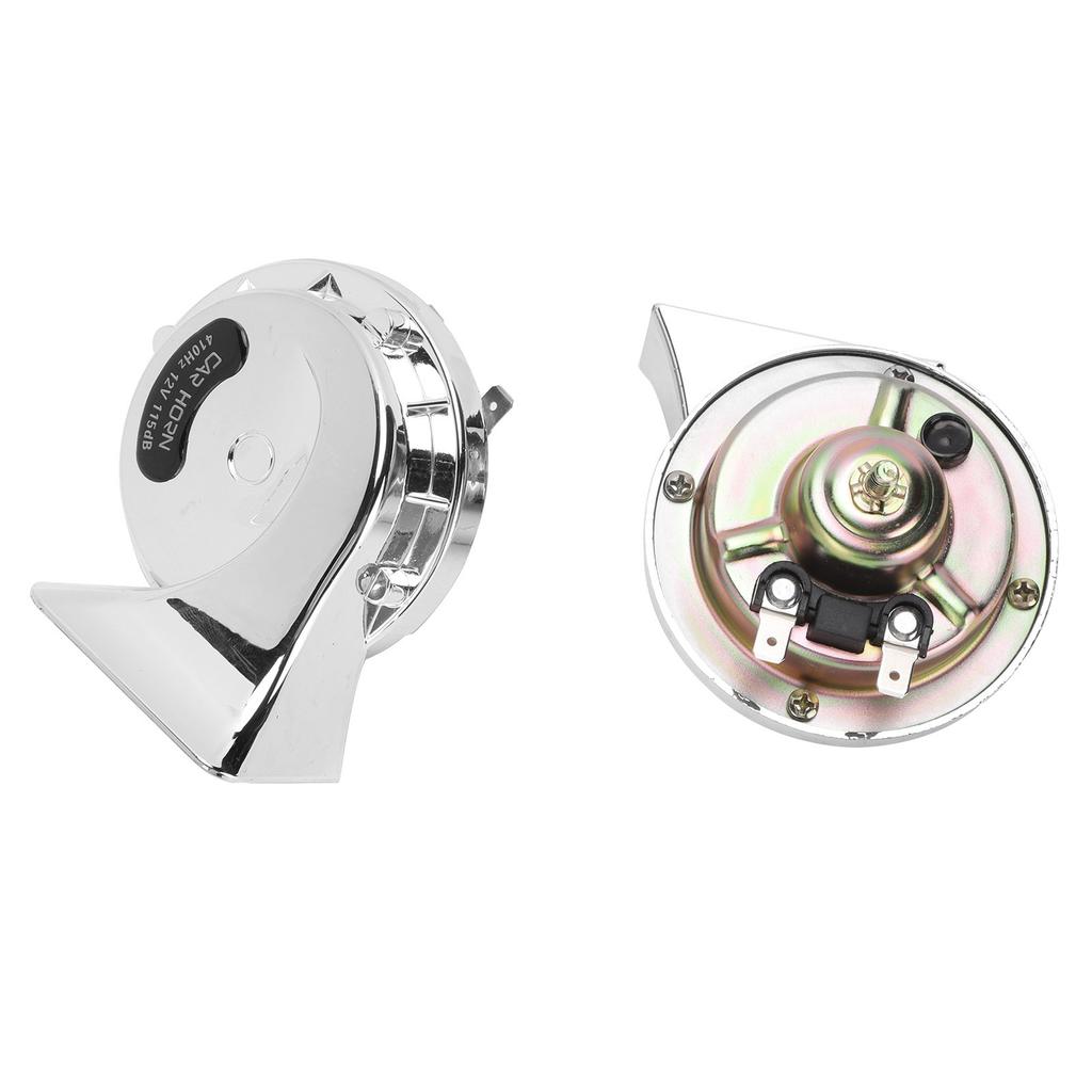 2PCS Car Horn 510Hz 115Db Silver Universal for All 12V Trucks RV Motorcycles UTV ATV