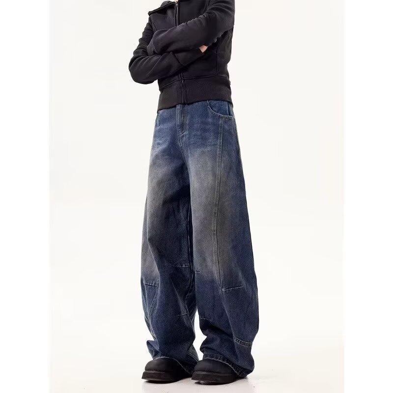 JYL Unisex Bootcut Jeans New Vintage 3D Spring Couple Relaxed Denim 2XL бездна