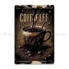 Starožitný Coffee Wall Art Print Dokonalý doplněk do sbírky každého milovníka kávy Kovový Club Cave Designový Plechový Značka Plakát