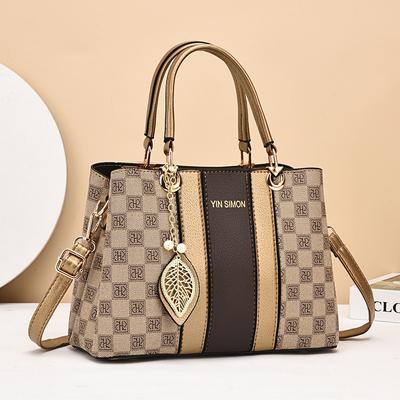 New Bag Mother's Day Send Mother Splicing Versatile Messenger Handbag Atmospheric Large Capacity Shoulder Women's Bag