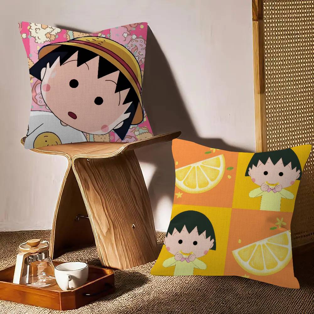 Cartoon Chibi Maruko-chan    Pillow Dust Cover Bedroom Kids Party Decoration Pillowcase Birthday Children Gift