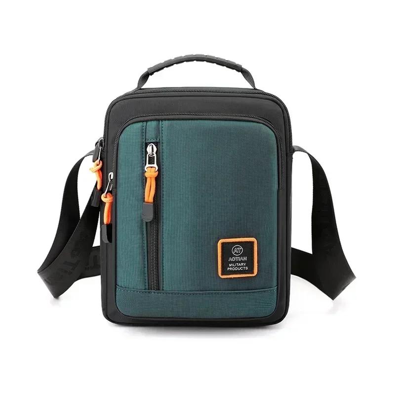 Moda 3 camadas dos homens pequena bolsa de ombro alta qualidade durável náilon masculino bolsa portátil saco do mensageiro aleta mini cintura saco