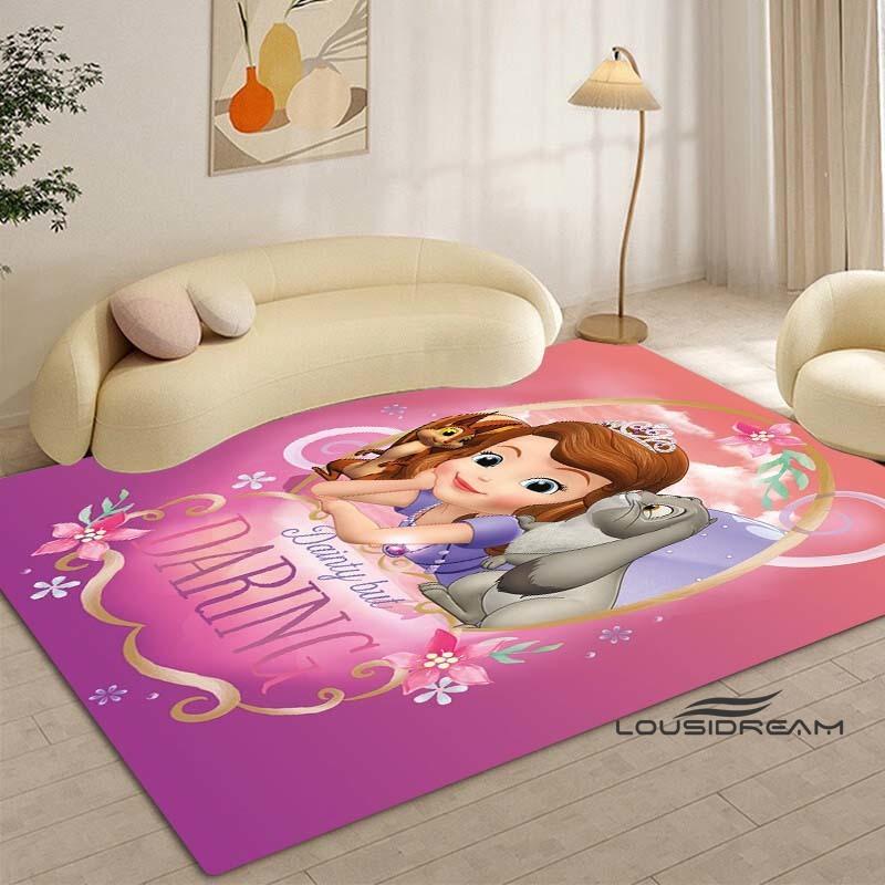 Cartoon Sofia die Erste Prinzessinnen-Muster Teppich - Raumdeko, Maschinenwaschbar und Weich, Perfekt für Schlafzimmer Spielmatte, Wohnzimmer