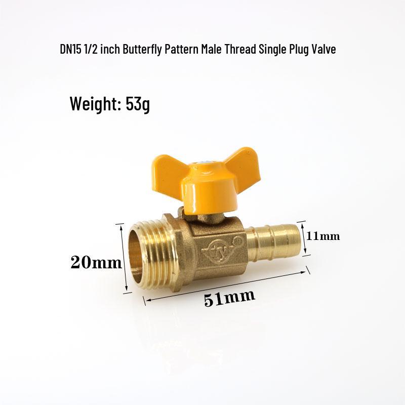 Thickened Brass 4-Point Ball Valve for Natural Gas with Male/Female & Three-Way Tee Valve.