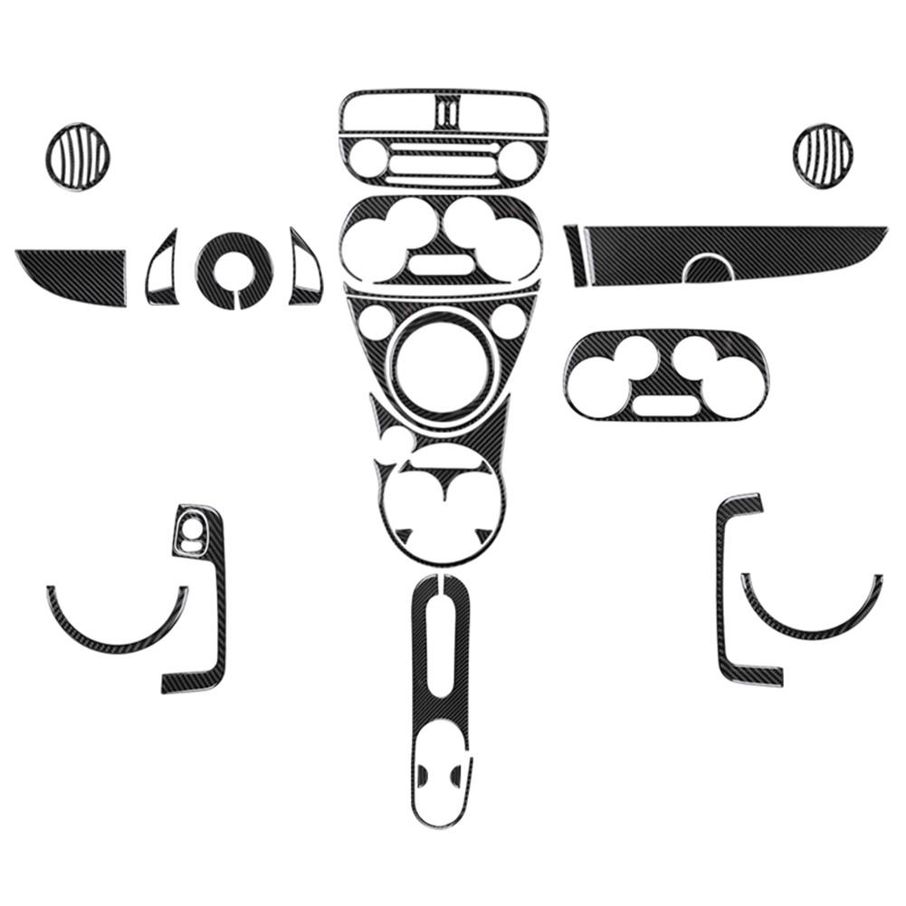 Black Car Interior Decoration Protection Carbon Fiber Sticker For Fiat 500 2012-2015 With Navigation System