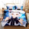 Cool High School DxD Koneko Chan Bedding Set 1 Duvet Cover + 2 Pillowcases Cute White Cat Girl Anime Bedroom Decor