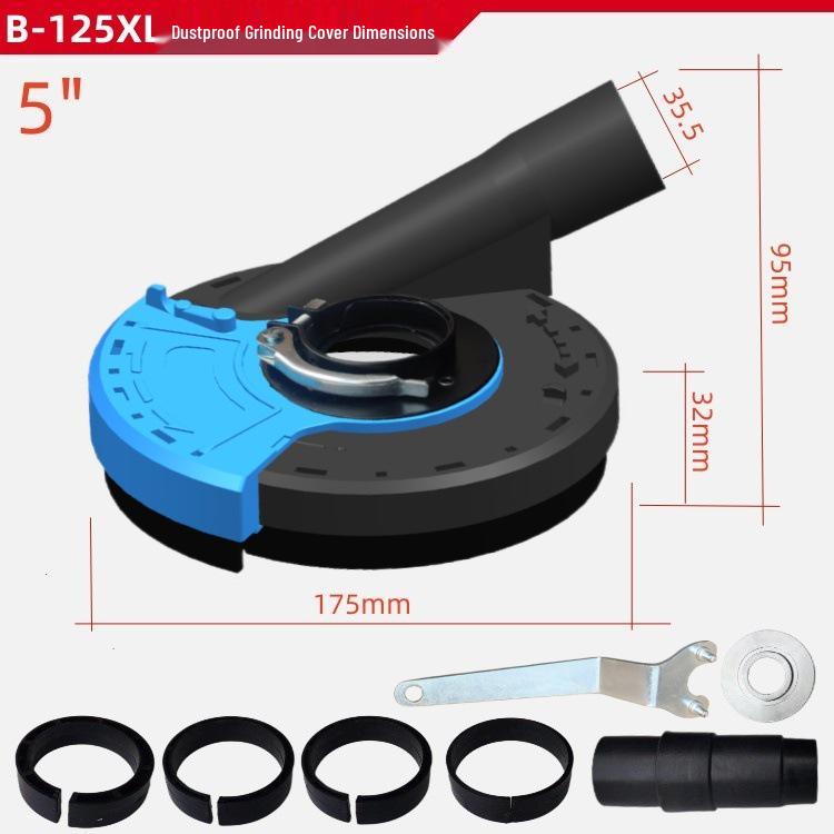 5-Inch Dust Shroud for 125/180/230 Angle Grinder, Concrete Stone Dust-Free Grinding Cover