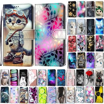 Fashion Leather Flip Phone Case For Iphone 13 12 Pro Max Personalized Painted Wallet Card Holder Stand Book Cover 12pro 13pro