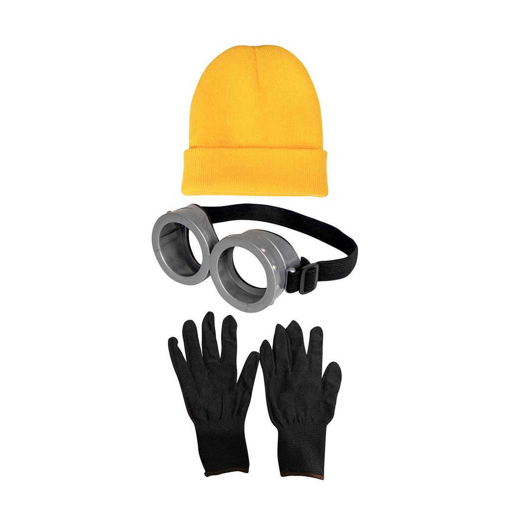 3 Piece Set Accessories Adult Steampunk Goggles Glasses Yellow Hat Black Gloves Women Halloween Party Set