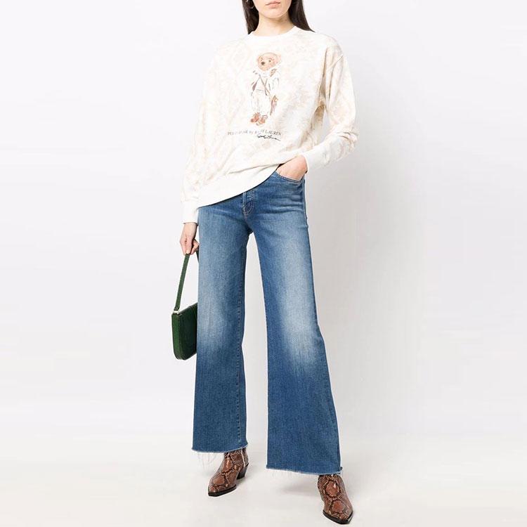 Polo Ralph Lauren FW21 Bjørnemønster Trykt Rundhalset Genser Dame Genser Beige 211846895-001