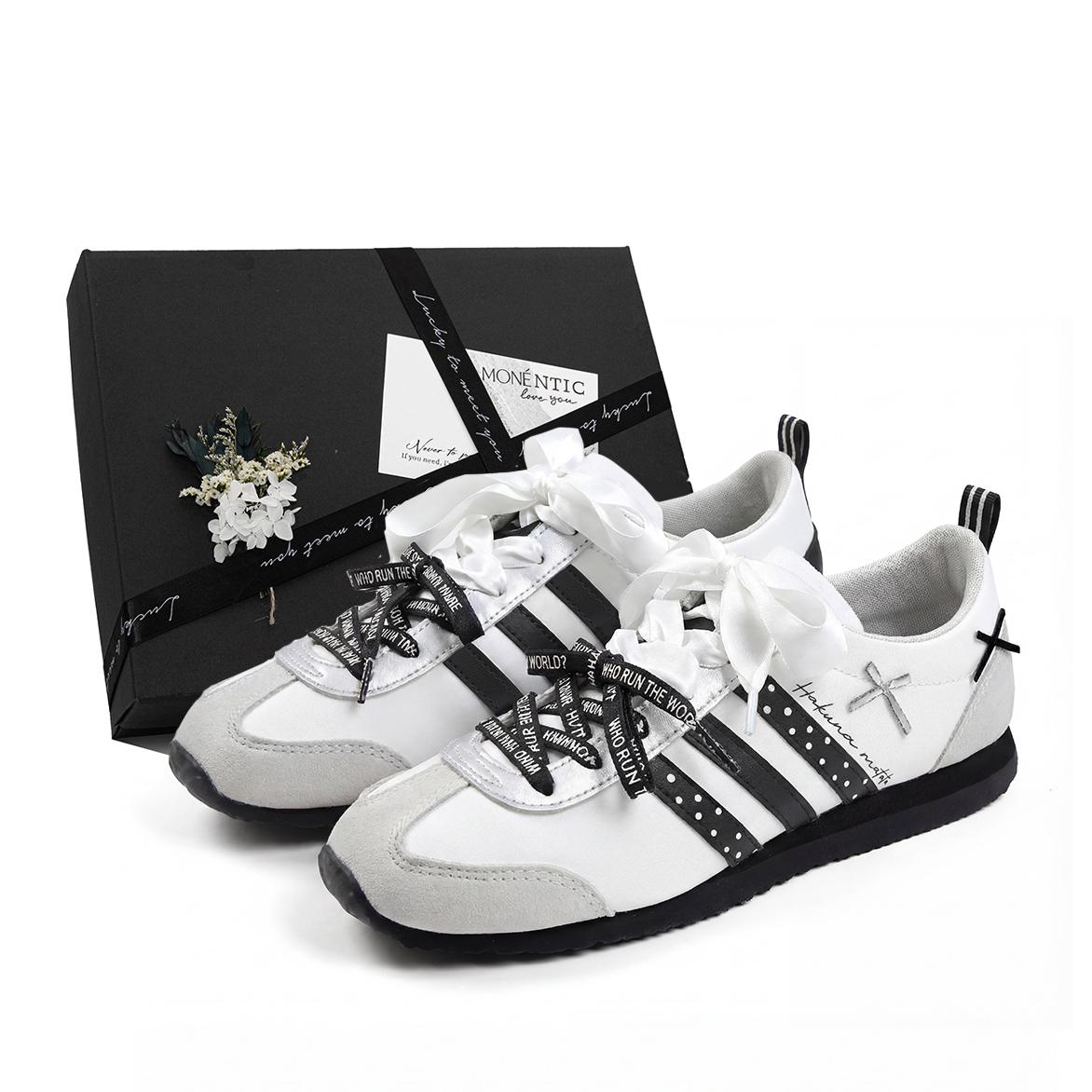 

Adidas VS JOG 2.0 Vintage Polka Dot MONE Made, Box Low top German Army Trainers Unisex Black White JR4653(Team177--BOX) 40