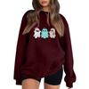 Women's Comfortable Casual Sweatshirt with Long Sleeve, Round Neck, Loose Fit, Small Halloween Print and Color Options