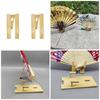 Wood Folding Fan Display Stands Pack of 2 Chinese Hand Fan Holder Rack Tabletop Display for Collectors and Enthusiasts