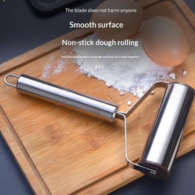 Single Handed Rolling Pin - Stainless Steel Labor-Saving Dumpling Skin Rolling Pin, Innovative Handheld Dough Roller
